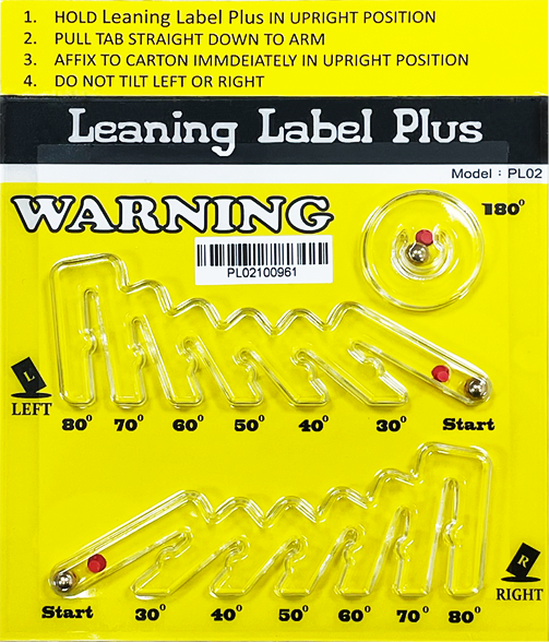 Leaning Label PLUS tilt indicator