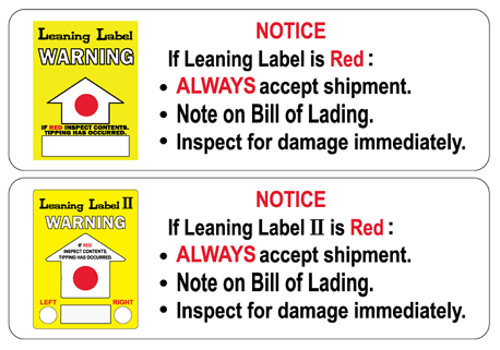 leaning label II alert stickers